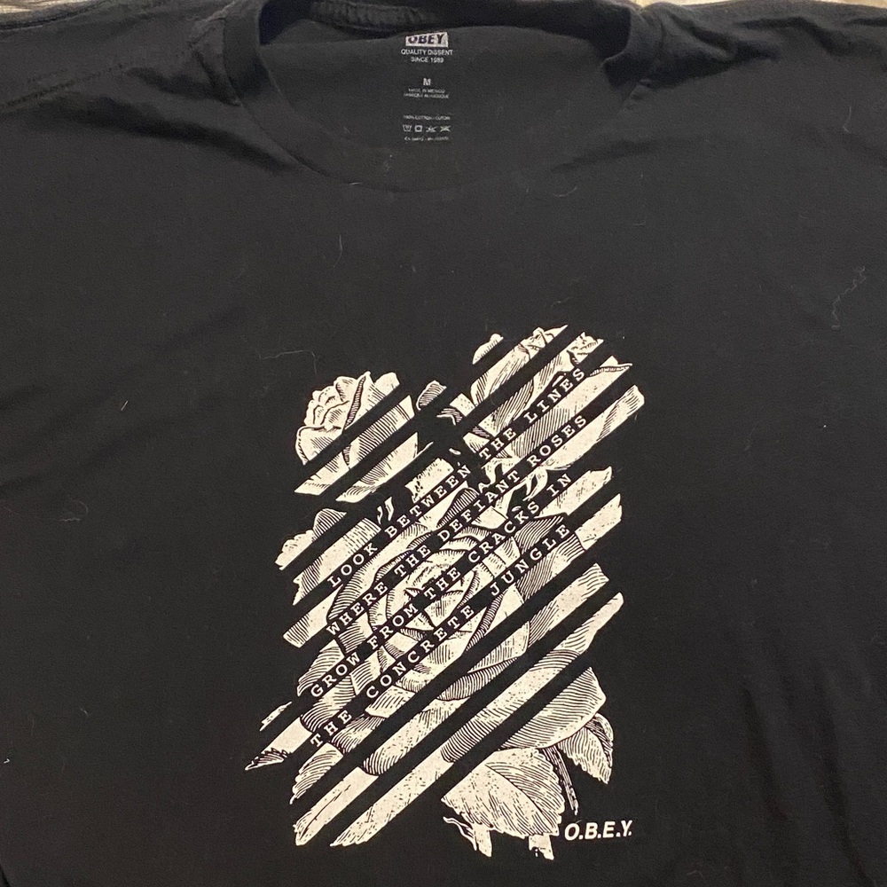 Obey Black and White Graphic Tee